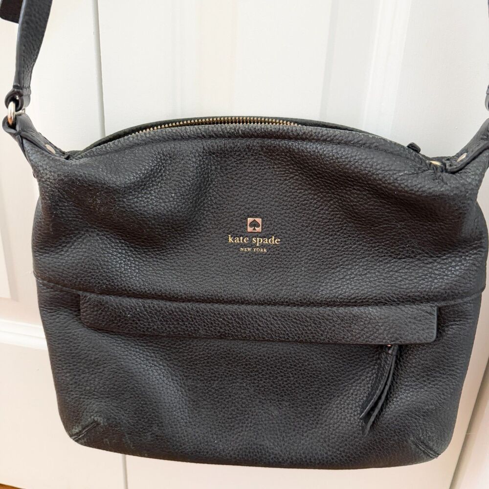 Women Kate Spade Crossbody Purse Leather Messenger Bag Black - Picture 5 of 6